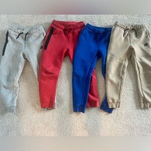 Nike Tech Boys Gray, Red, Blue & Tan Joggers - Large Youth